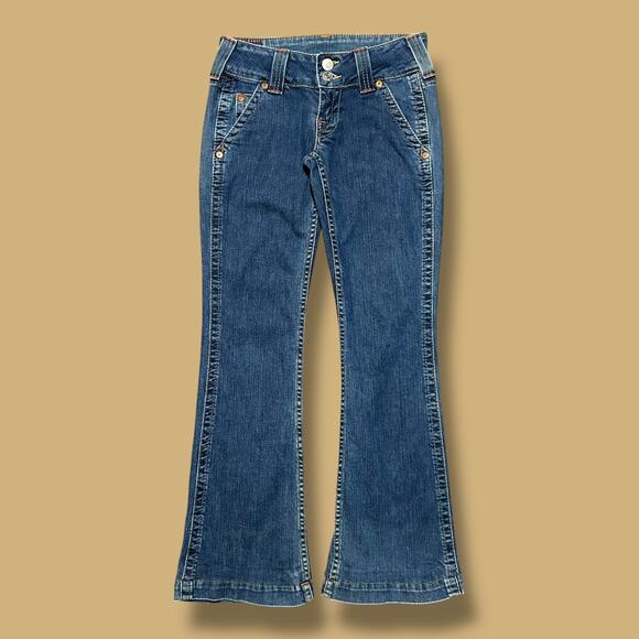 Vintage True Religion Jeans Low Rise Bootcut y2k Flare Womens 27 Sammy - Picture 1 of 10